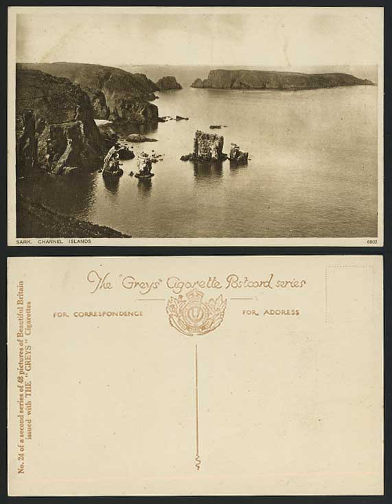 SARK Guernsey Channel Islands Old Postcard Rocks Cliffs