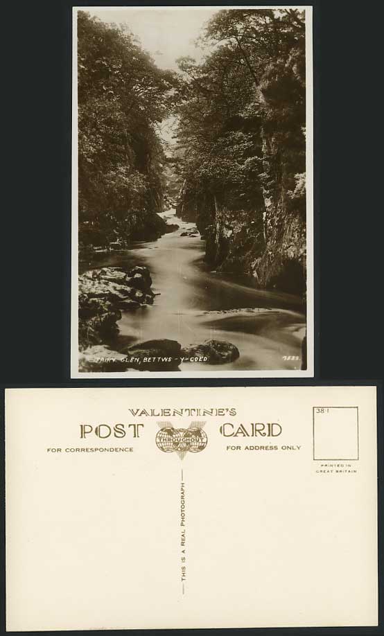BETWS-Y-COED Old Postcard FAIRY GLEN, River Scene Rocks, Wales
