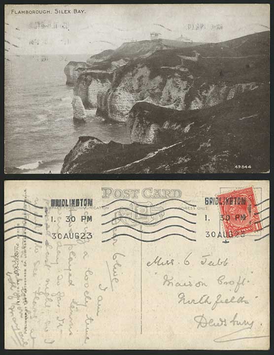 Yorkshire 1923 Old Postcard SILEX BAY Cliff FLAMBOROUGH