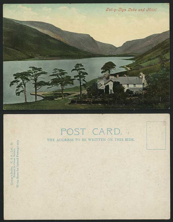 TAL-Y-LLYN LAKE and HOTEL Mountains Panorama Wales c.1910 Old Colour UB Postcard