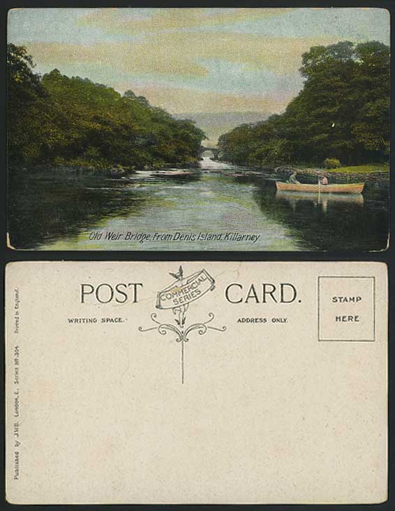 Ireland Killarney Old Postcard - Old Weir Bridge - Denis Island Co. Kerry