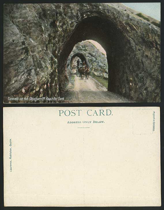 Cork Old Postcard TUNNELS - Glengarriff Road Horse Cart