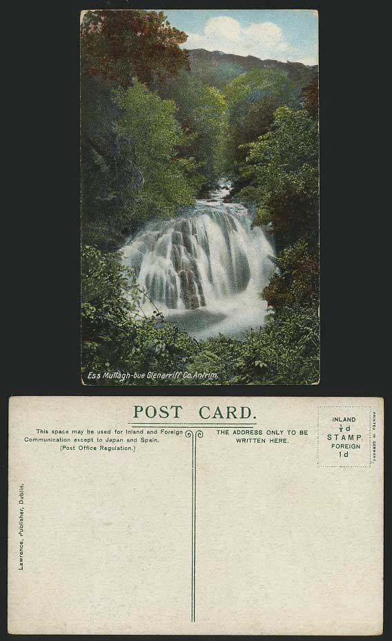 Northern Ireland Co. Antrim Old Colour Postcard Ess Mullagh-bue Falls Glenarriff