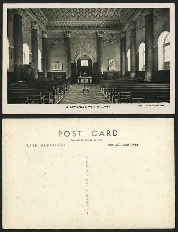 WEST WYCOMBE St Lawrence's Church Interior Old Postcard