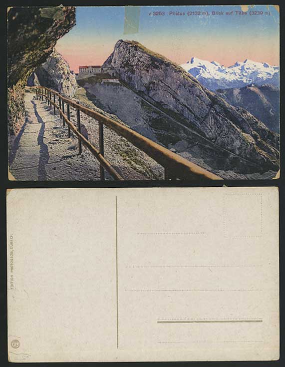 Swiss Old Postcard Pilatus - Blick auf Titlis Mountains