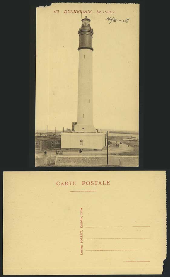 France Dunkerque Dunkirk Lighthouse Le Phare 1928 Old Postcard