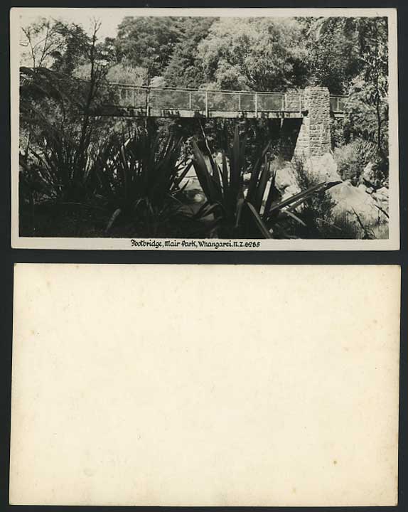 New Zealand Old Postcard Footbridge Mair Park Whangarei