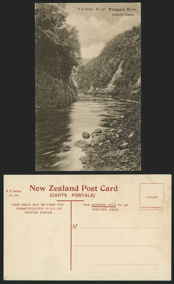 New Zealand Old Postcard WANGANUI RIVER Photo by Denton