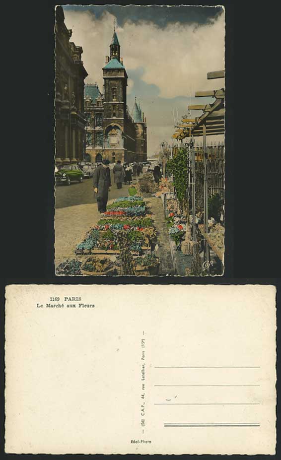 PARIS Old R.P. Postcard Marche aux Fleurs Flower Market