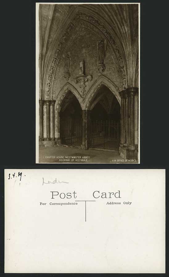 Westminster Abbey Old Postcard Chapter House, Vestibule