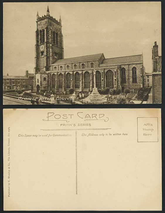 CROMER PARISH CHURCH & Clock Tower Old Postcard Norfolk
