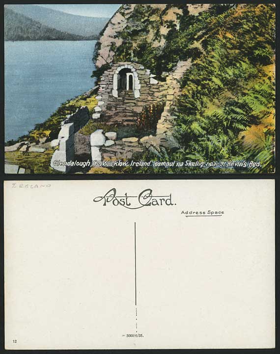 Glendalough Old Postcard Teampul na Skellig St. Kevin's