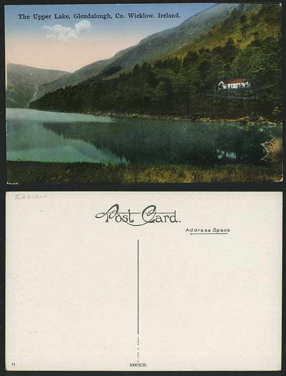 Ireland Glendalough Wicklow Old Postcard The Upper Lake
