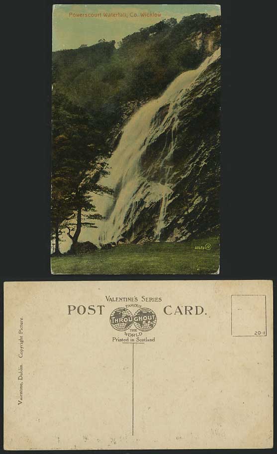 Ireland, POWERSCOURT WATERFALL Co. Wicklow Old Postcard