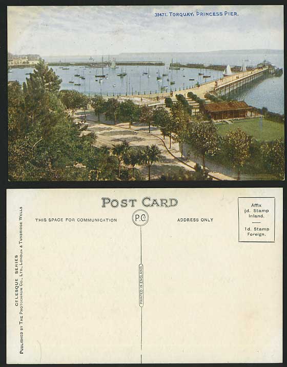 Devon Torquay Old Postcard PRINCESS PIER, Harbour Boats