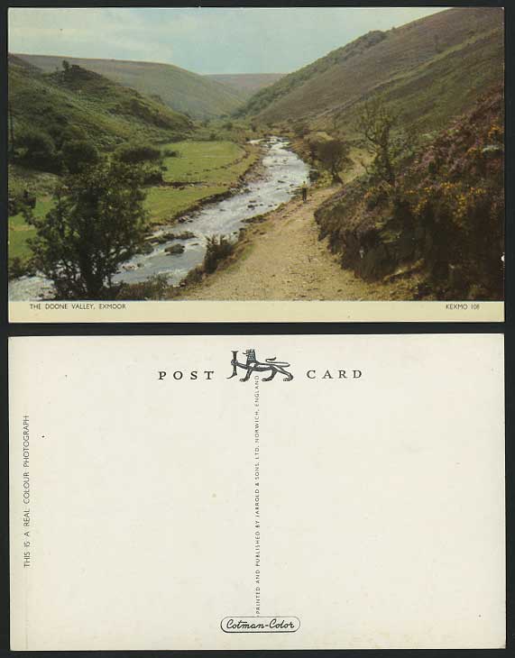 DOONE VALLEY EXMOOR Devon Old Postcard River, Mountains