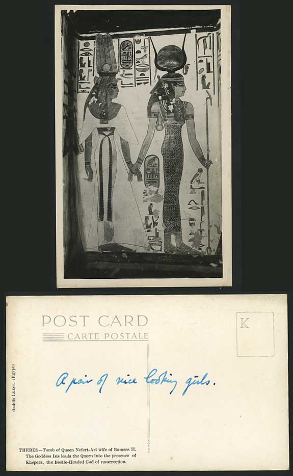 Egypt Old Postcard Thebes Tomb Queen Nefert-Ari, Ramses