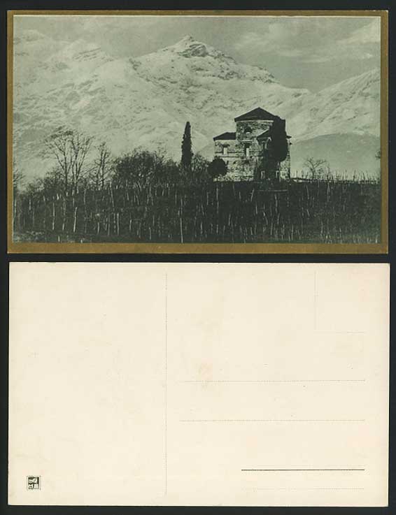 Switzerland Jungfrau Mountains Stone House Old Postcard