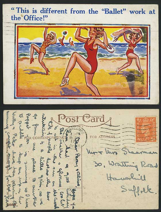 Dance 1947 Old Postcard Different from BALLET at Office