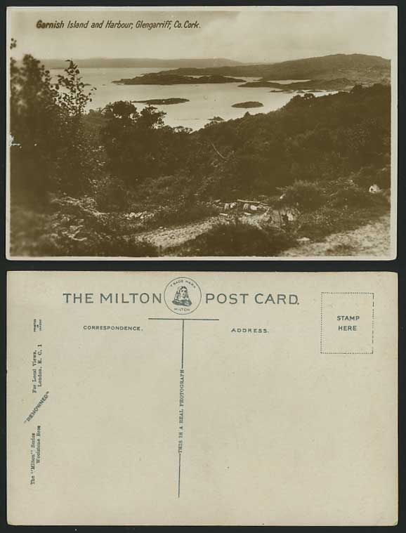 Cork, Glengarriff Old Postcard Garnish Island & Harbour