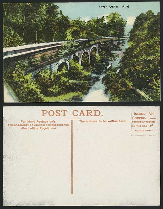 Leeds Yks Old Postcard Seven Arches Aqueduct Adel Woods