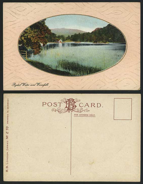 RYDAL WATER and WANSFELL Panorama Old Embossed Colour Postcard