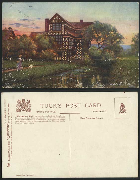 MORETON OLD HALL Tuck's Oilette Postcard Timbered House