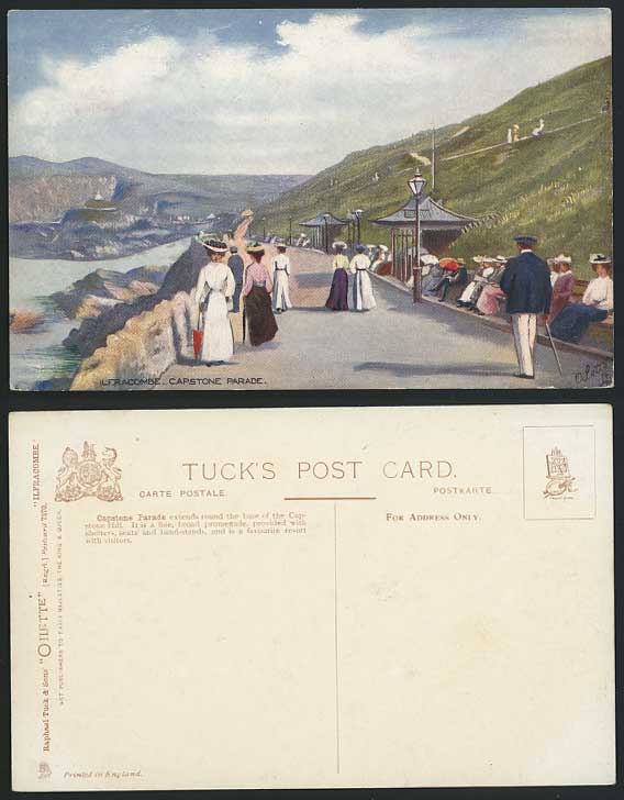 Ilfracombe, CAPSTONE PARADE Old Tuck's Oilette Postcard