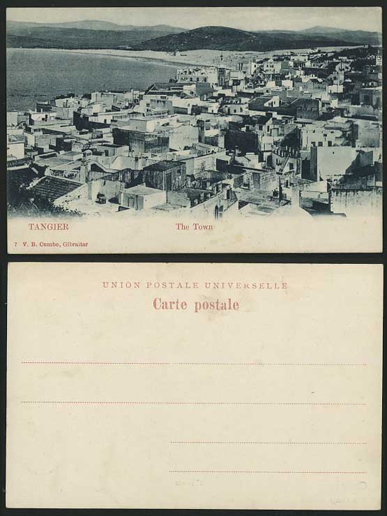 Morocco Old U.B. Postcard TANGIER Tanger THE TOWN Beach