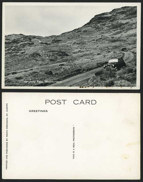 WRYNOSE PASS Westmorland, Vintage Car Old R.P. Postcard