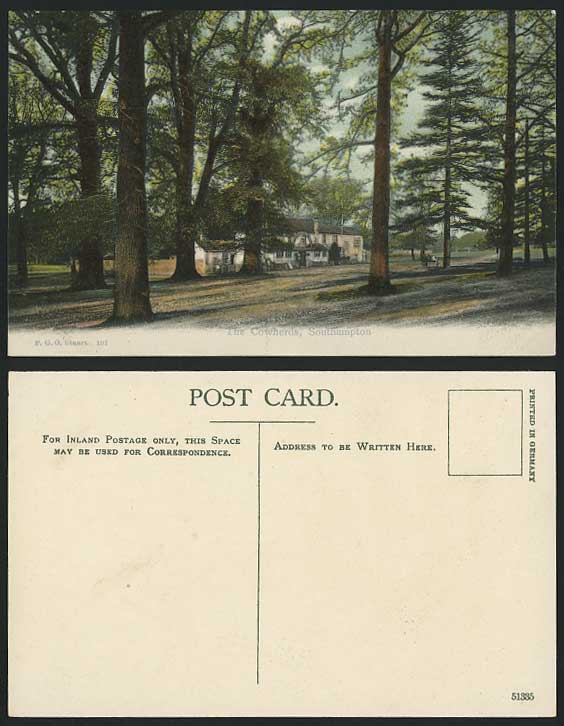 Southampton, THE COWHERDS Hampshire Vintage Old Colour Postcard Trees