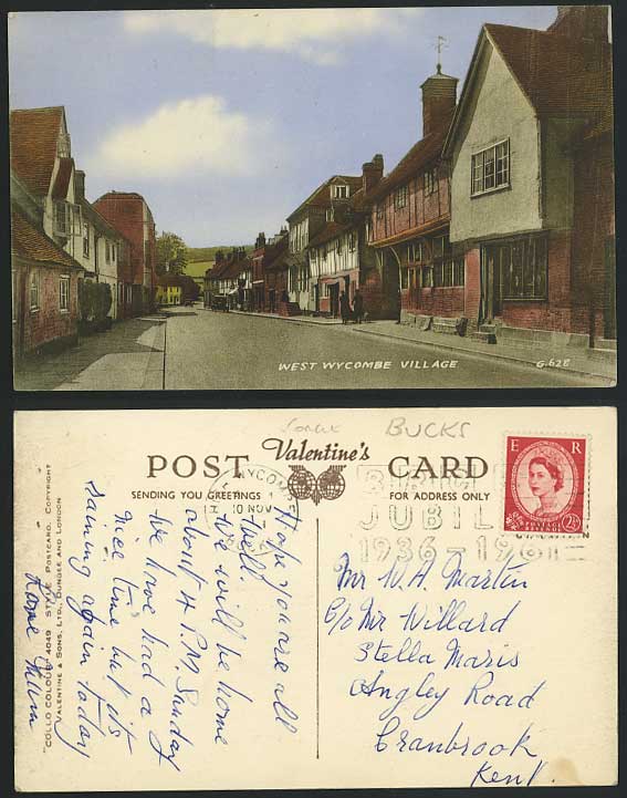 WEST WYCOMBE - Village & Street Scene 1961 Old Postcard