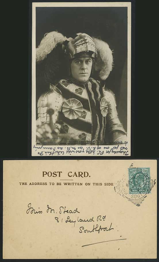 Actor GEORGE ALEXANDER If I Were King 1903 Old Real Photo Postcard