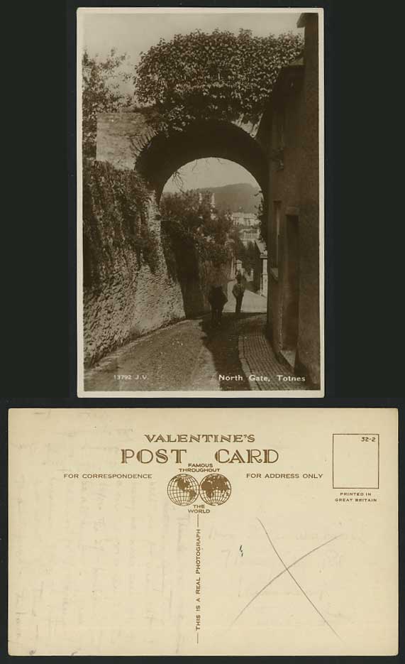 Devon Old RP Postcard TOTNES NORTH GATE Donkey & Street