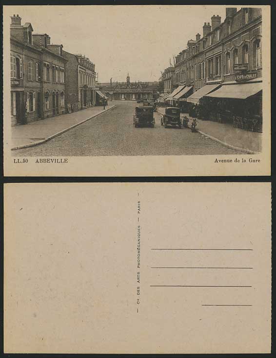 ABBEVILLE Old Postcard Avenue de la Gare, Train Station