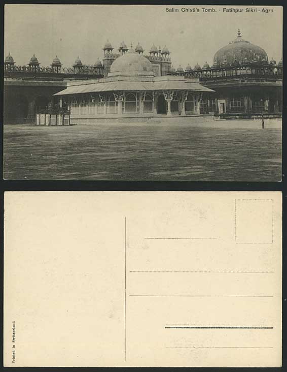 India Agra Old Postcard Salim Chisti's Tomb at Fatehpur Sikri