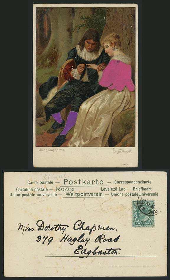 Juenglingsalter, Eugen Klimsch Novelty ART Old Postcard