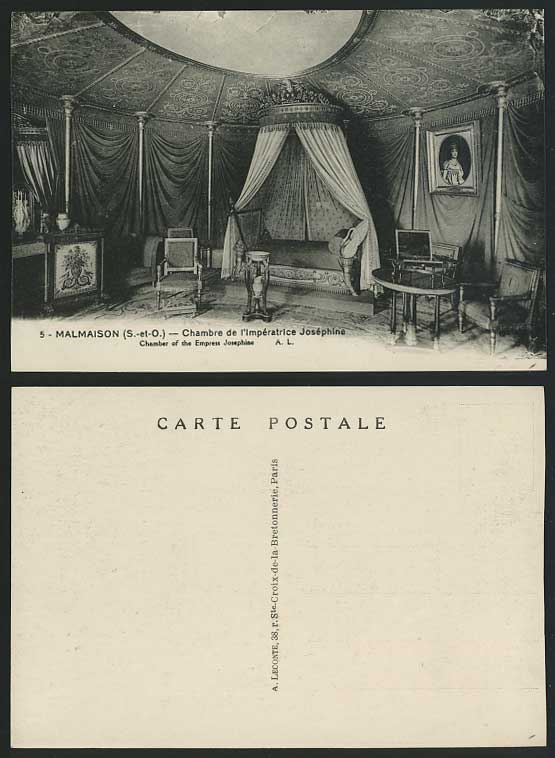 France Old Postcard MALMAISON Empress Josephine Chamber