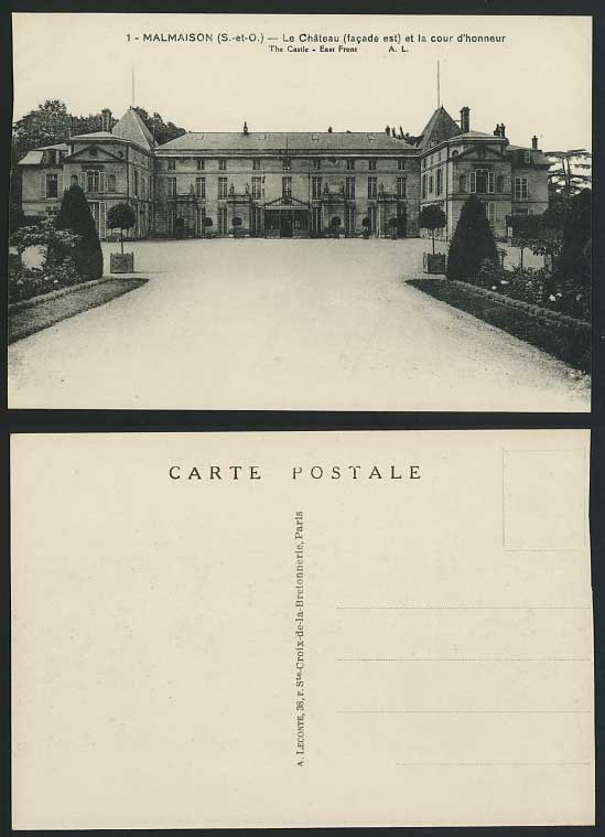 France Old Postcard MALMAISON Chateau Castle East Front
