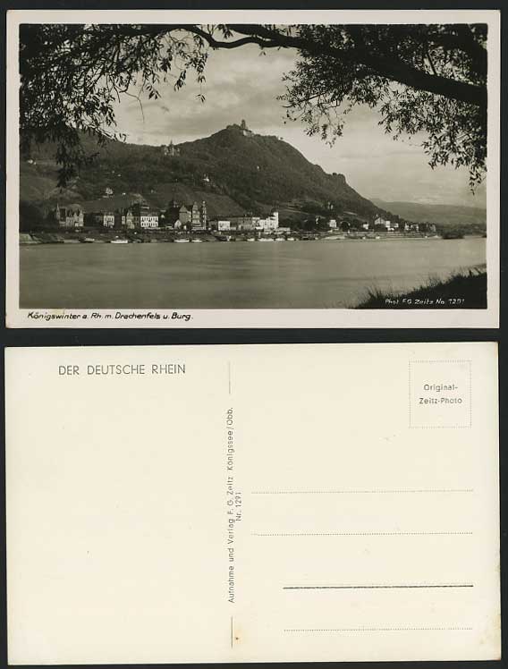 Koenigswinter a Rh. m. Drachenfels u. Burg Old Postcard