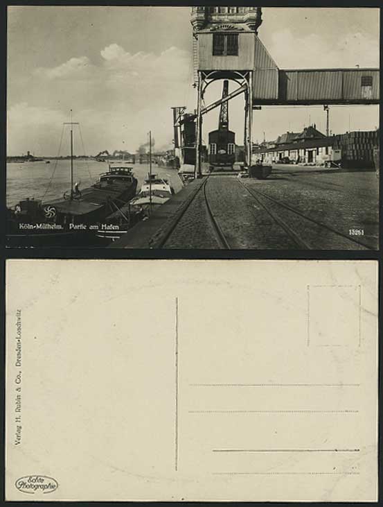 COLOGNE Muelheim Old Postcard Partie am Hafen - Harbour