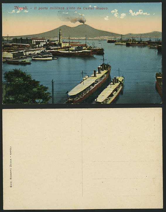 Italy Old Postcard Napoli Porto Militare - Castel Nuovo