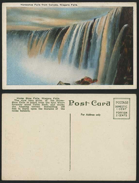 Horseshoe Falls from Canada, Niagara Falls Old Postcard