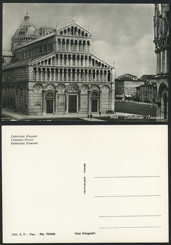 Italy PISA Old Postcard Cattedrale Facciata Cathedral F