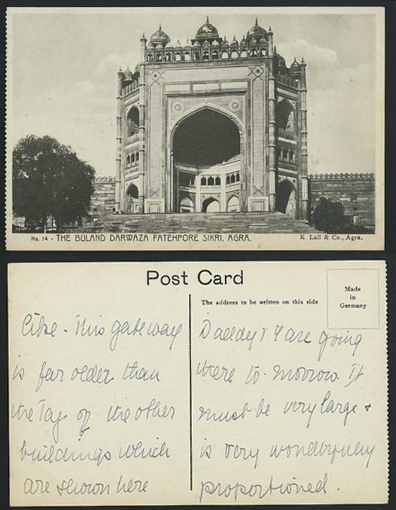 India Old Postcard Buland Darwaza, Fatehpur Sikri, AGRA