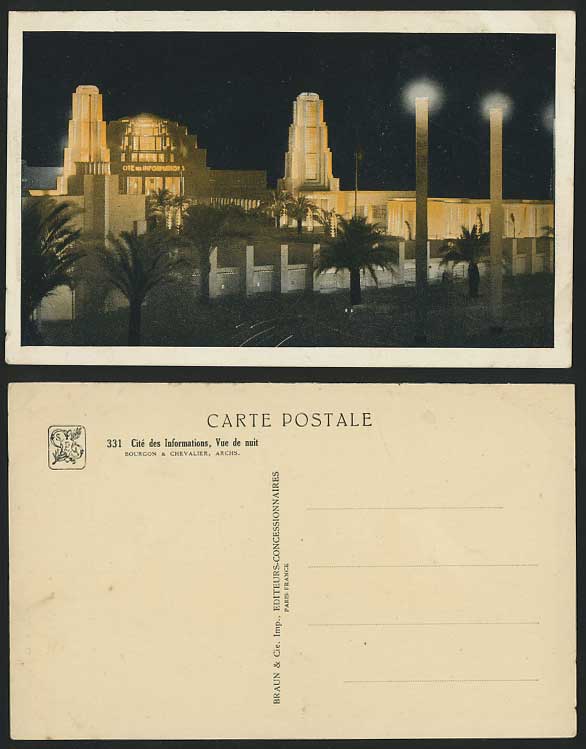 Bourgon & Chevalier Old Postcard Cite des Informations