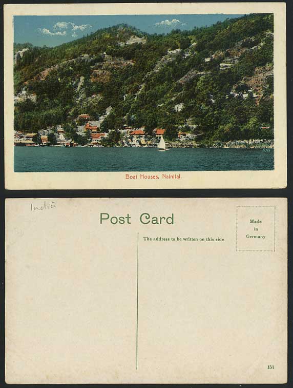 India Old Colour Postcard NAINITAL Naini-Tal Lake, Boat Houses