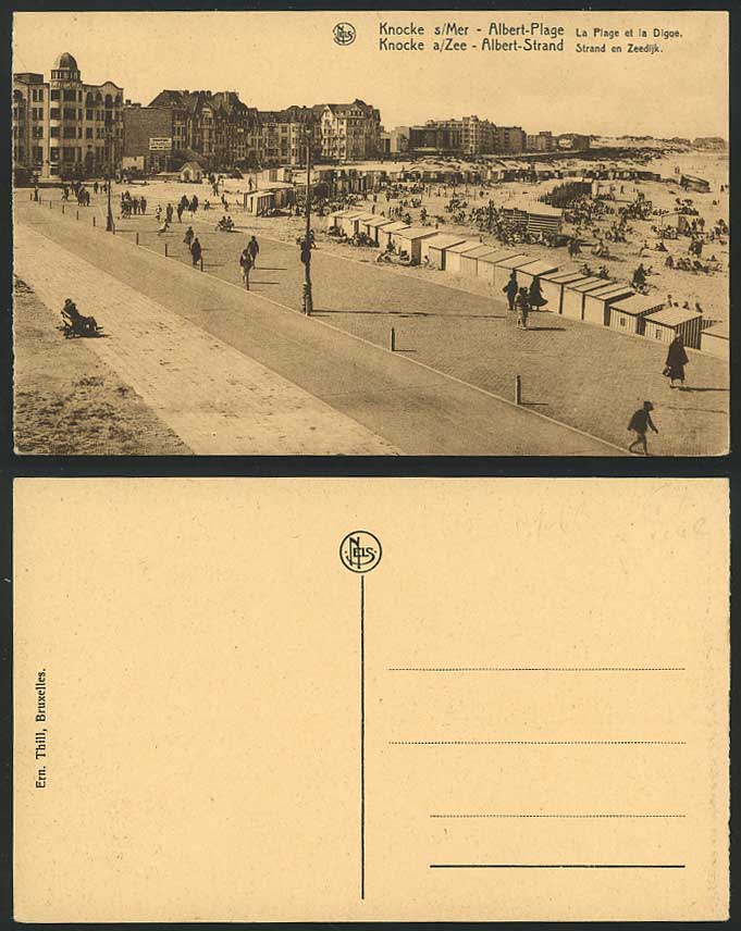KNOCKE s/Mer Albert Plage La Digue - Beach Old Postcard