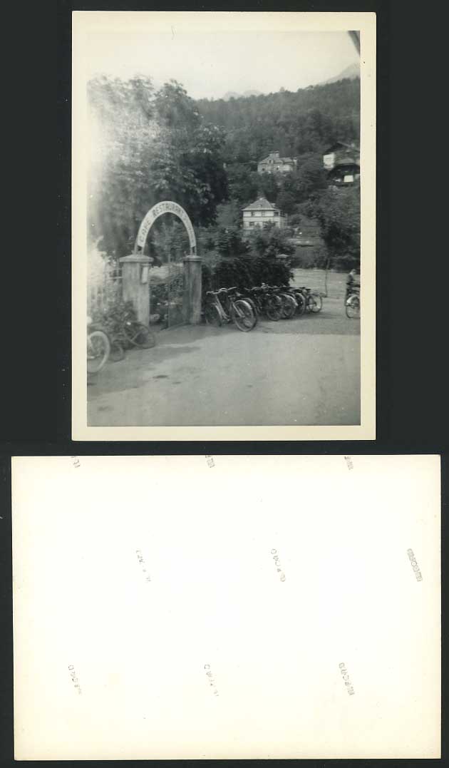 Bicycles Cafe Restaurant Old Real Photo Photograph Card