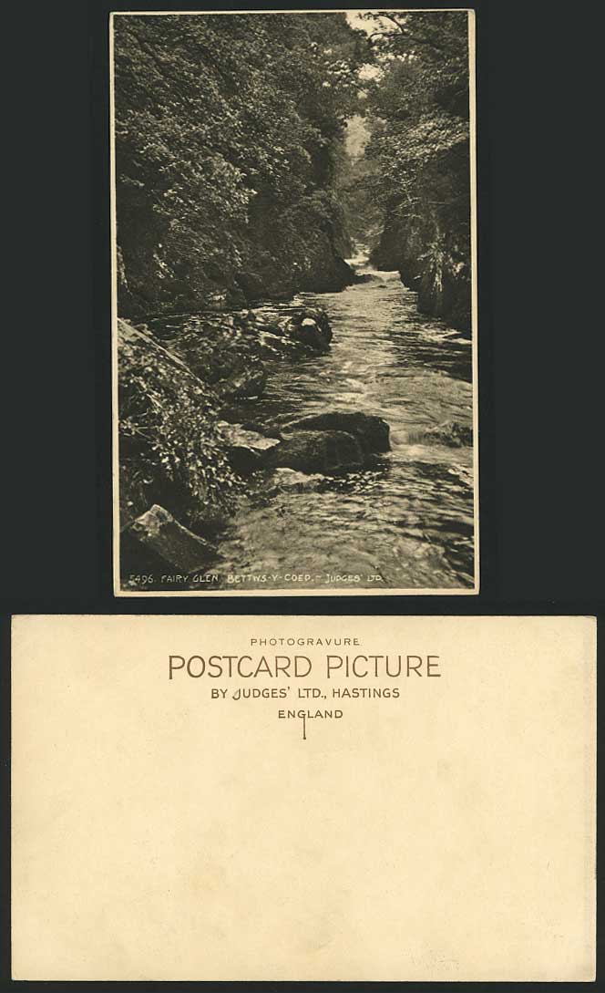 Bettws-y-Coed FAIRY GLEN River Rock Old Judges Postcard